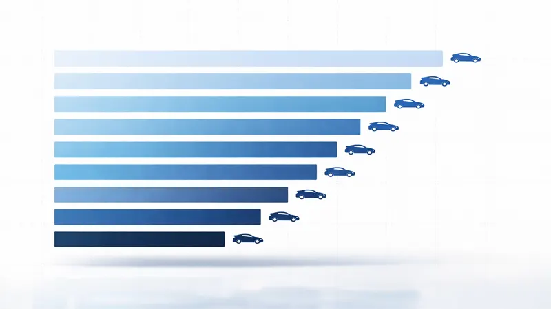 Horizontal bar chart comparing driving range of the newest electric cars in 2026 from 200 to 400 miles per charge