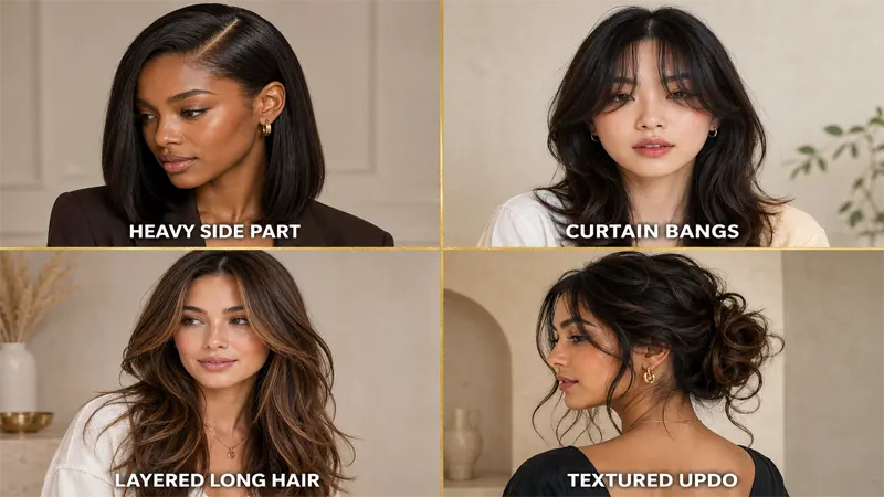 Women's cowlick-friendly hairstyles showcase