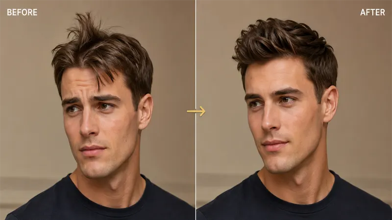 Confident person styling their natural cowlick
