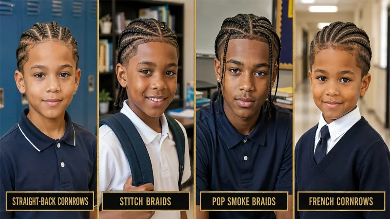 Showcase of school-appropriate boy braid styles