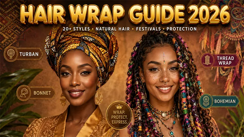 Woman wearing elegant silk hair wrap protecting natural curls overnight 2026