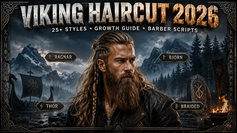 Man with bold Viking haircut featuring shaved sides and long top braided 2026