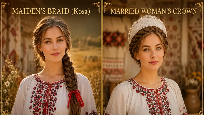 Traditional Slavic braid hairstyles showcase featuring classic Russian and Eastern European braiding