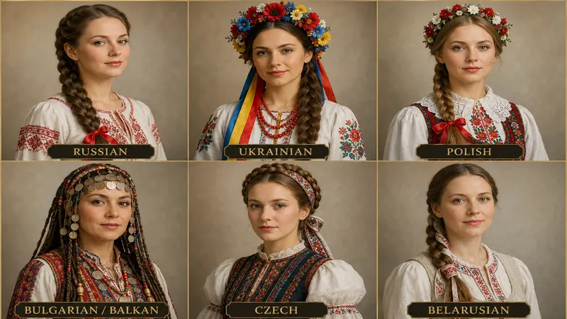 Regional Slavic braid variations showcase from Russia, Poland, Ukraine, and the Balkans