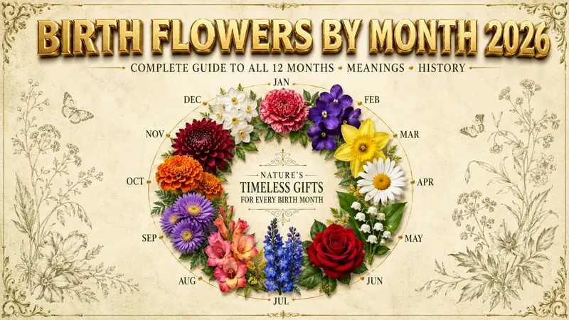 All 12 birth flowers by month complete visual guide infographic 2026